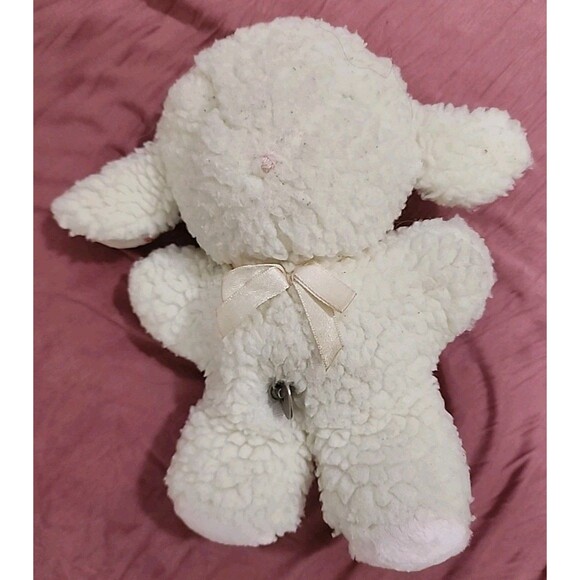 Vintage Eden Mary Had a Little Lamb Plush Musical Wind Up Pink Feet Cream White - Picture 1 of 5